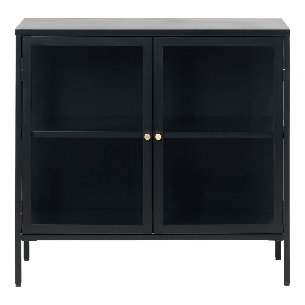 Czarna witryna Unique Furniture Carmel, dł. 90 cm