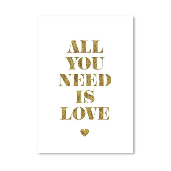 Plakat "All You Need Is Love Gold", 42x60 cm