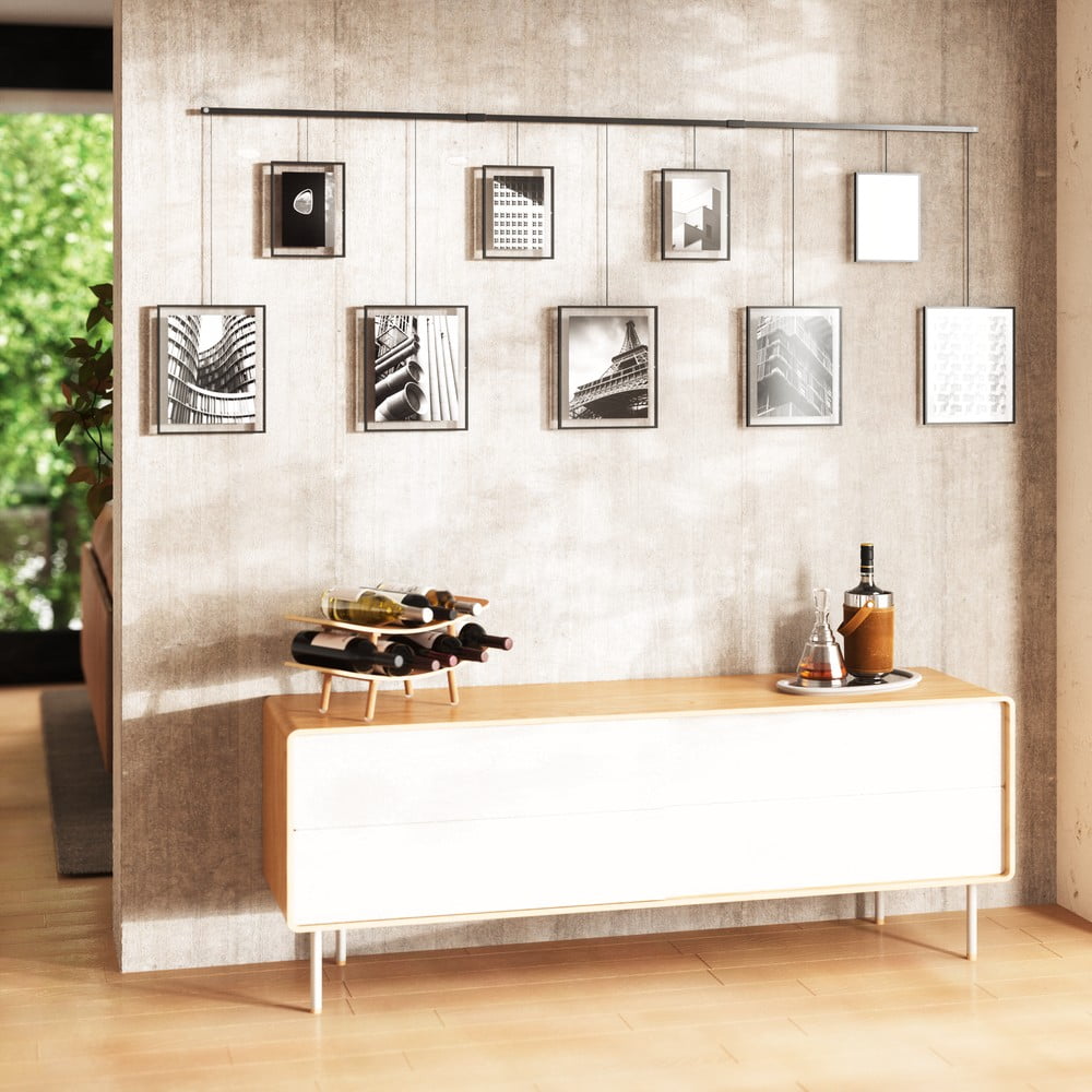 Czarne metalowe ramki ścienne zestaw 9 szt. 223x77,5 cm Exhibit – Umbra (zdjęcie 5)