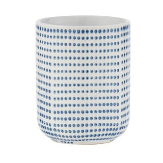 Niebiesko-biały ceramiczny kubek na szczoteczki Wenko Nole