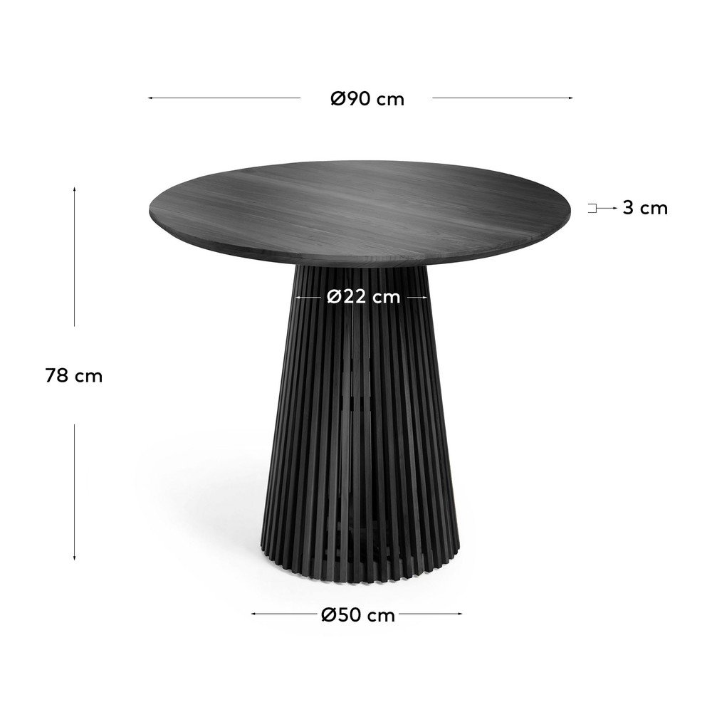 Okrągły stół z litego drewna mindi ø 90 cm Jeanette – Kave Home (zdjęcie 5)
