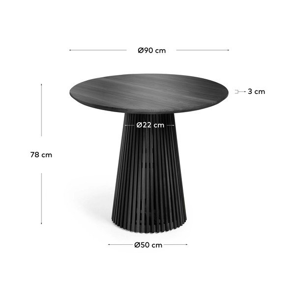 Okrągły stół z litego drewna mindi ø 90 cm Jeanette – Kave Home-image-4