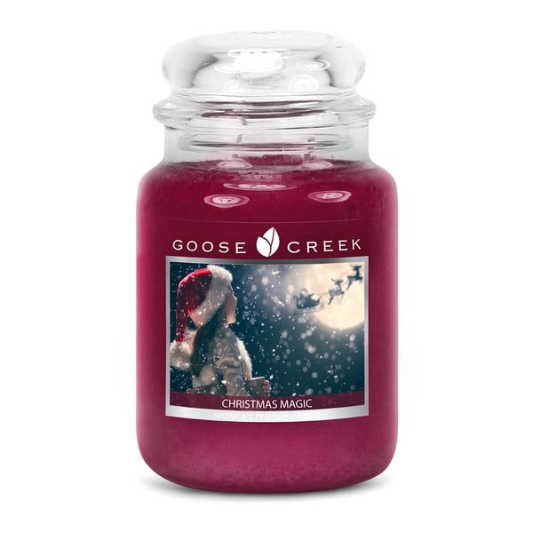 Świeczka zapachowa w szklanym pojemniku Goose Creek Urok Bożego Narodzenia, 150 h