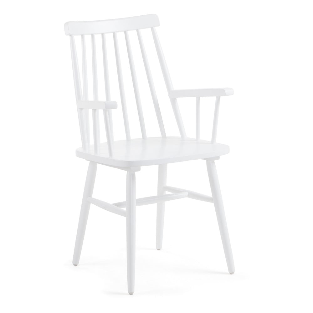 Białe krzesło z drewna kauczukowego Kave Home Kristie