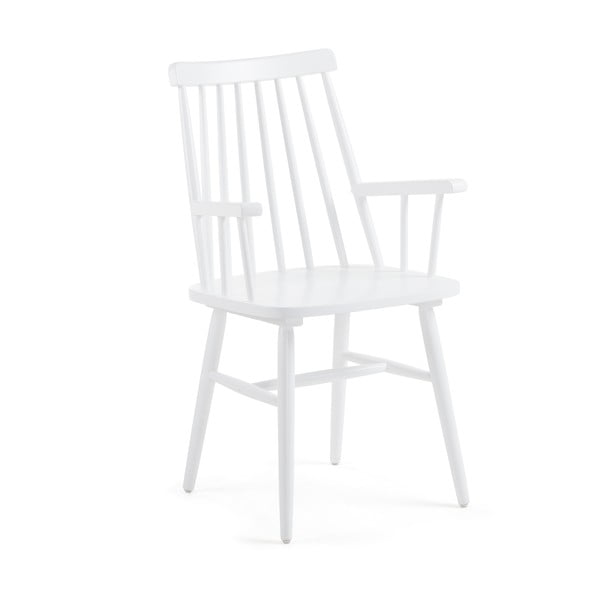 Białe krzesło z drewna kauczukowego Kave Home Kristie