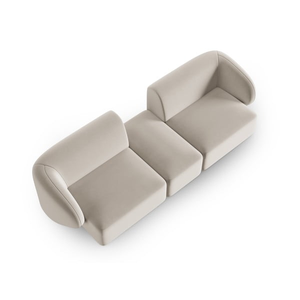 Beżowa aksamitna sofa 246 cm Paolo – Milo Casa-image-1