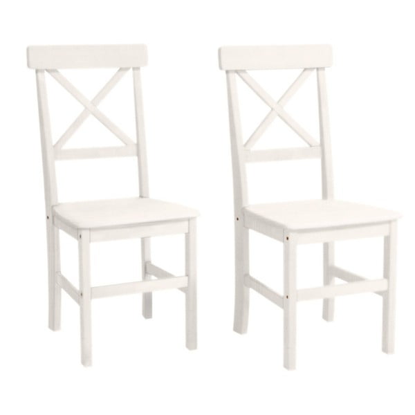 Zestaw 2 białych krzeseł z drewna sosnowego Støraa Nicoline