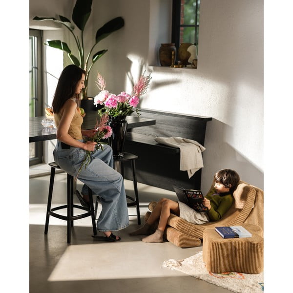 Brązowy sztruksowy puf dziecięcy Cloud – Wigiwama-image-4