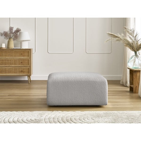Jasnoszary podnóżek z materiału bouclé Tina – Bobochic Paris-image-4