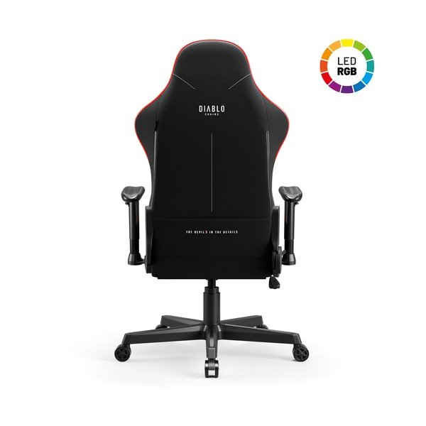 Czarny fotel gamingowy X-Starter LED – Diablo Chairs-image-4