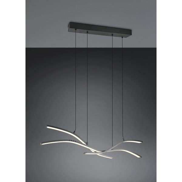 Metalowa lampa wisząca LED ze zdalnym sterowaniem/ze ściemniaczem w kolorze matowej czerni Spider – Trio Select-image-3