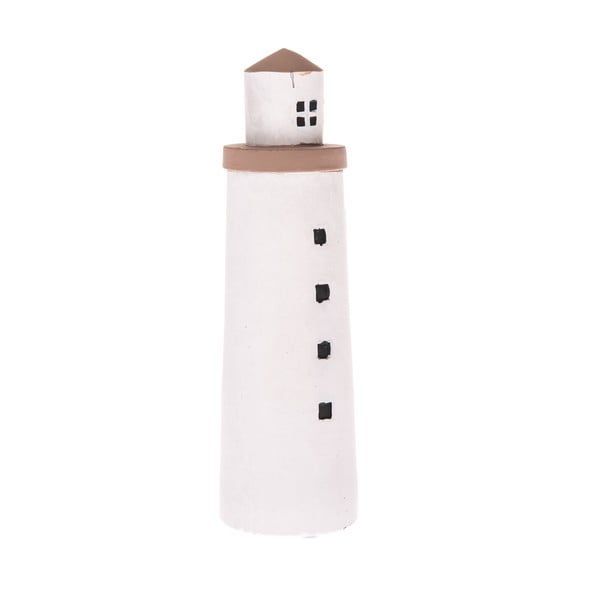 Biała betonowa dekoracja Dakls Lighthouse, wys. 22,5 cm
