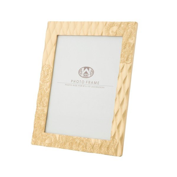 Żółta ramka na zdjęcia z żywicy Mauro Ferretti Glam Carving, 26x31,3 cm