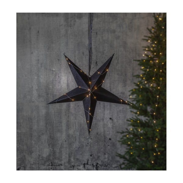 Czarna świąteczna dekoracja świetlna Star Trading Velvet, ø 60 cm