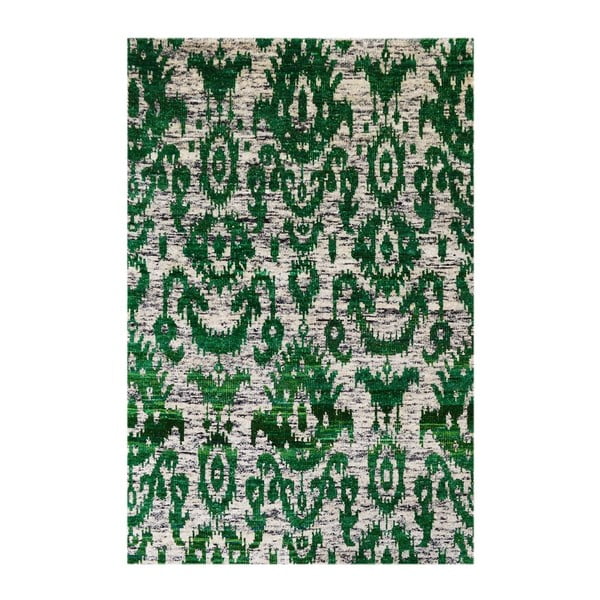 Zielony dywan tkany ręcznie Ikat, 120x180 cm