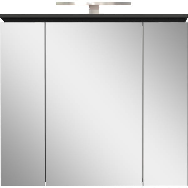 Antracytowa szafka łazienkowa z lustrem i oświetleniem 76x74 cm Modesto – Germania