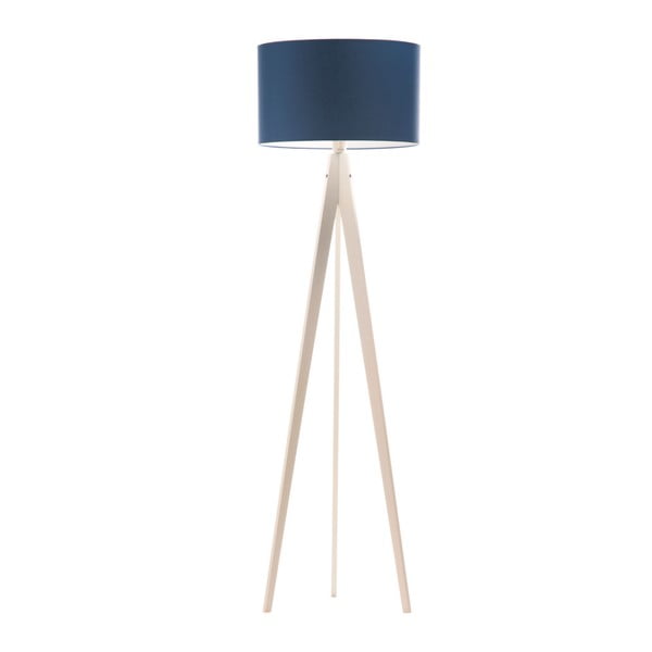 Niebieska lampa stojąca 4room Artist, biała lakierowana brzoza, 150 cm