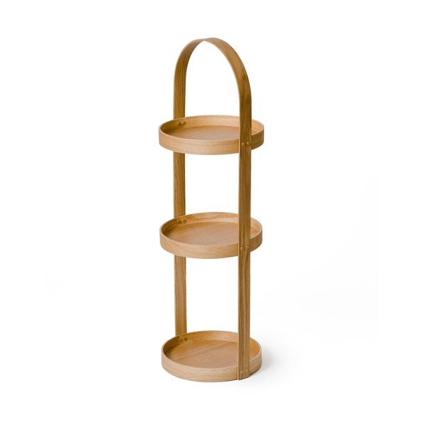 Regał łazienkowy z drewna dębowego Wireworks Round Caddy Mezza, 3 półki-image-2