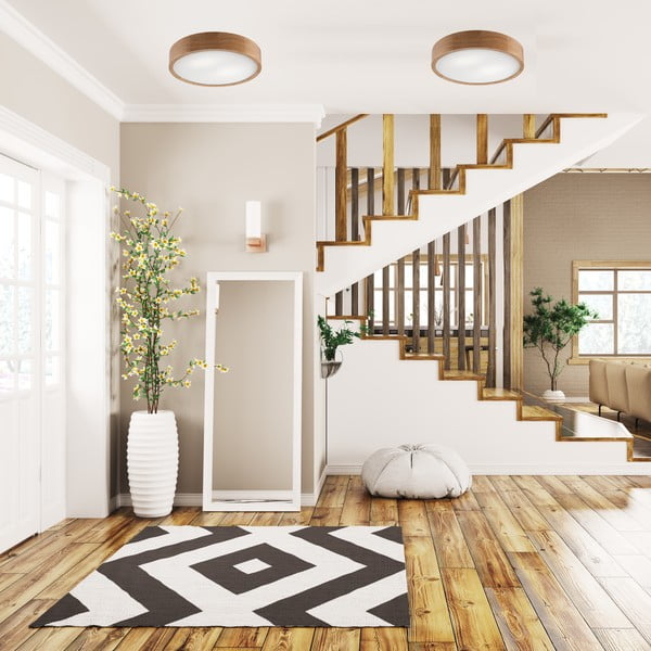 Brązowa lampa sufitowa ze szklanym kloszem ø 37 cm Eveline – LAMKUR-image-2