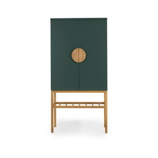 Zielona komoda z nogami z drewna dębowego Tento Scoop, wys. 162 cm