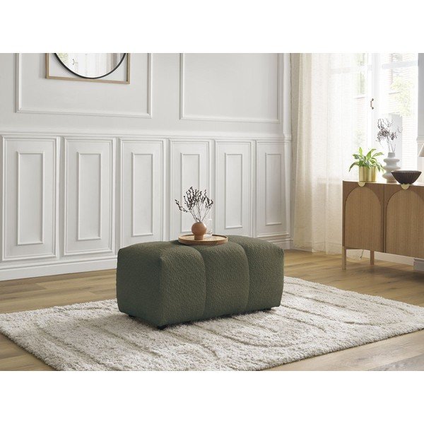 Podnóżek z materiału bouclé w kolorze khaki Roxelane – Bobochic Paris-image-4