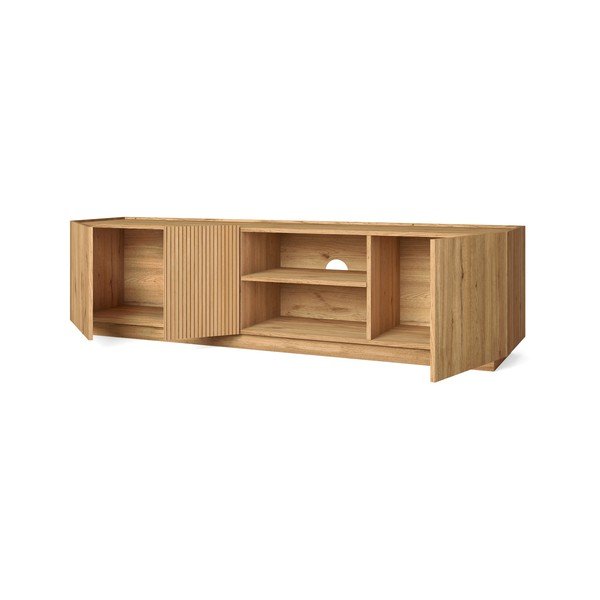Szafka pod TV w dekorze dębu 180x48 cm Rayana – Marckeric-image-3