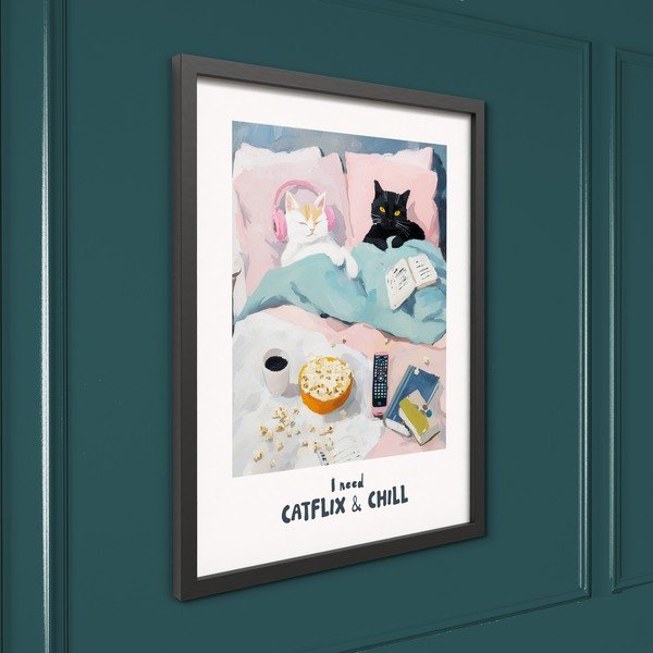 Obraz drukowany z ramą w zestawie 30x40 cm Catflix – Styler-image-4