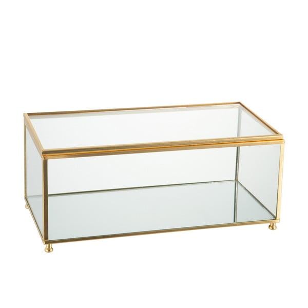 Szklana szkatułka J-Line Gold, 25x11 cm