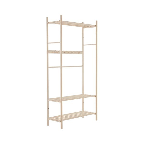 Zestaw do przedpokoju z litego drewna sosnowego w jasnym naturalnym kolorze 100x200x40 cm Woodley – Jotex