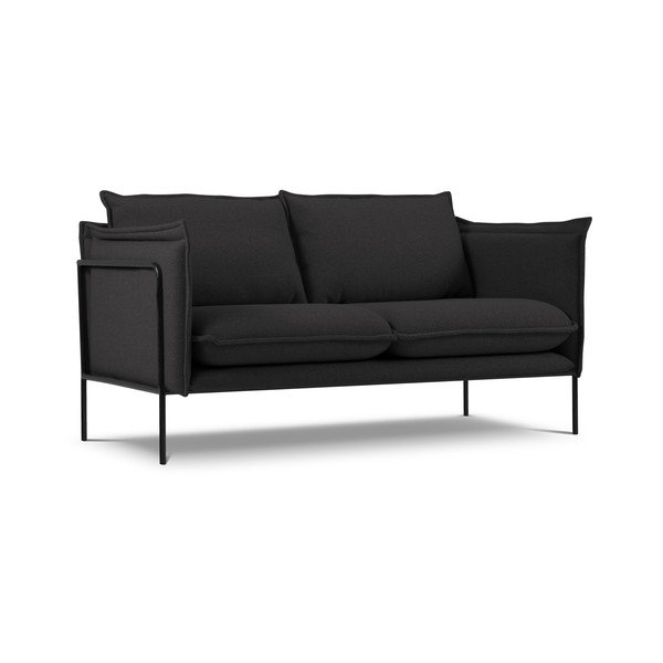 Czarna sofa Interieurs 86 Andrea, 145 cm-image-1