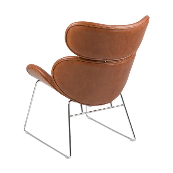 Brązowy fotel z imitacji skóry Actona Cazar-image-1