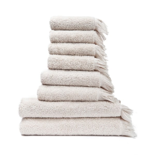 Zestaw 8 kremowych ręczników ze 100% bawełny Bonami Selection