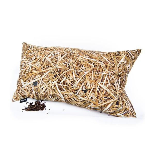 Poduszka z domieszką bawełny i wypełnieniem z gryki Foonka Słoma, 50x30 cm