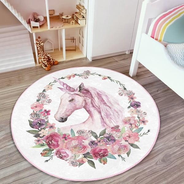 Różowy dywan dziecięcy ø 120 cm Comfort – Mila Home-image-4