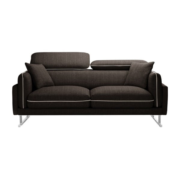 Brązowa sofa 2-osobowa z kremowobiałym wykończeniem L'Officiel Interiors Gigi