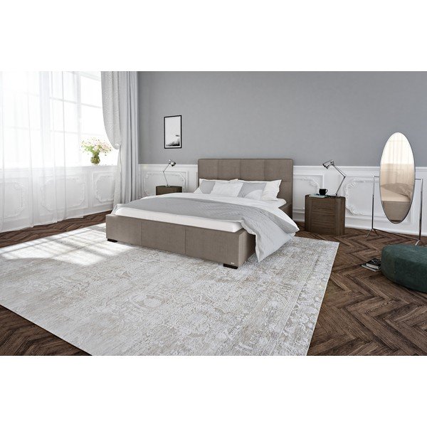 Szarobeżowe łóżko dwuosobowe ze stelażem i schowkiem Guy Laroche Home Fascination, 140x200 cm-image-4