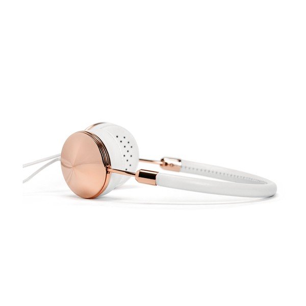 Białe słuchawki z detalami w kolorze różowego złota Frends Layla-image-2
