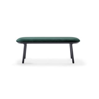 Zielono-czarna aksamitna ławka EMKO Naïve, 140 cm