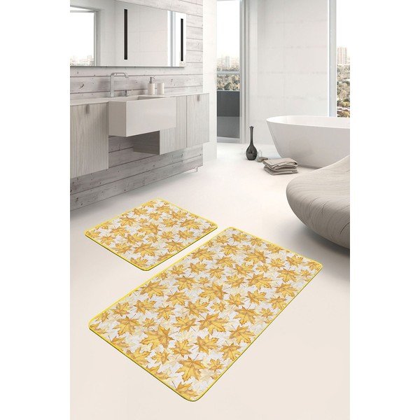 Żółte dywaniki łazienkowe zestaw 2 szt. 60x100 cm – Mila Home-image-1