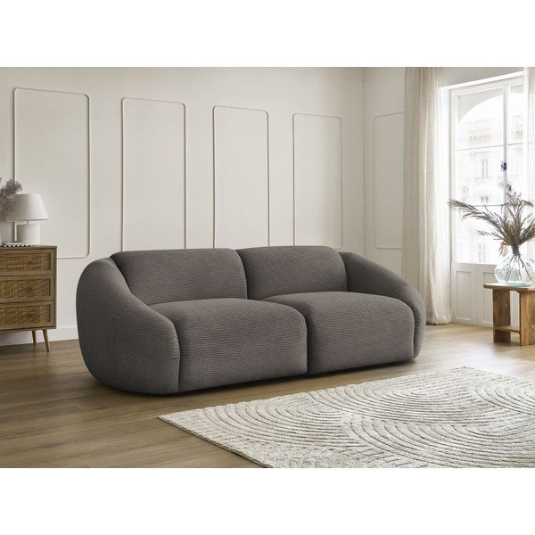 Szarobrązowa sztruksowa sofa 250 cm Tina – Bobochic Paris-image-1