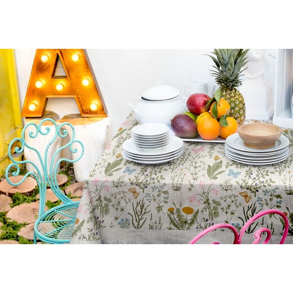 Obrus z domieszką lnu Surdic Botanic Herbs, 140 x 140 cm-image-2