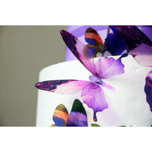 Zestaw 18 naklejek elektrostatycznych 3D Fanastick Butterflies Purple