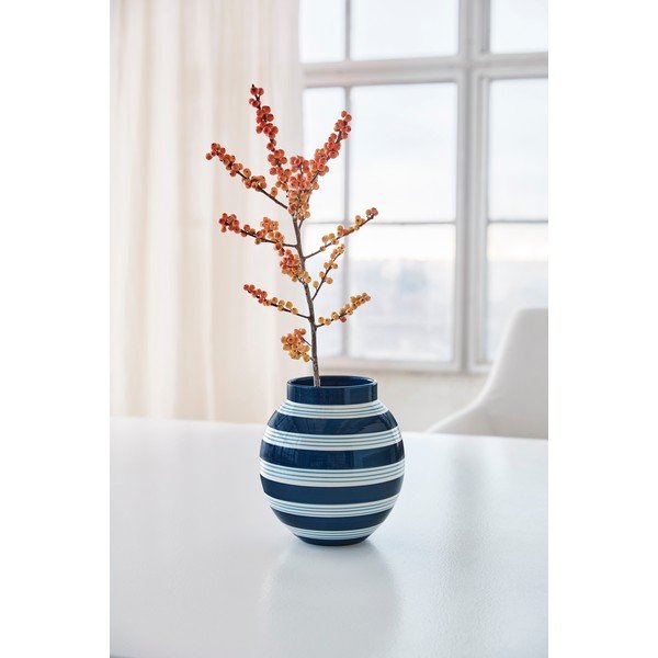 Biało-granatowy ceramiczny wazon Kähler Design Nuovo, wys. 20,5 cm-image-3