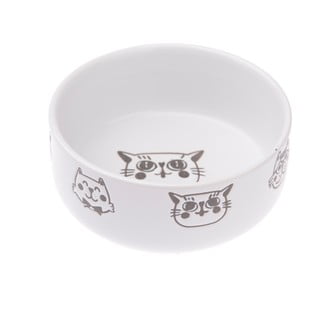 Biała miska ceramiczna dla kota Dakls, 300 ml