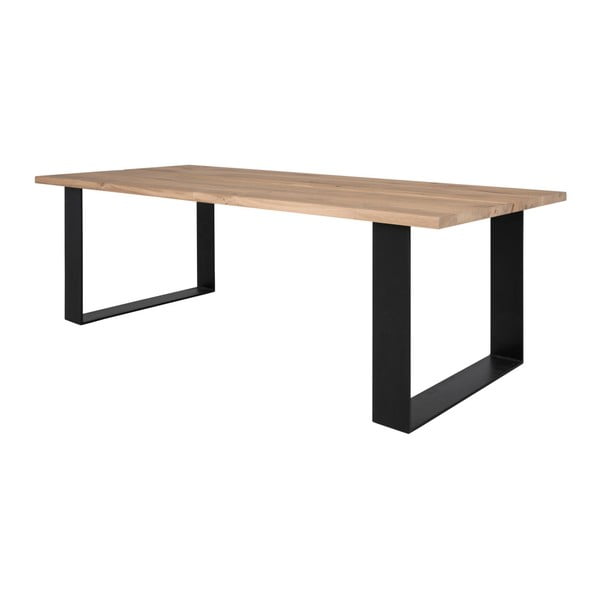 Jasny stół drewniany z czarnymi nogami Canett Gamma