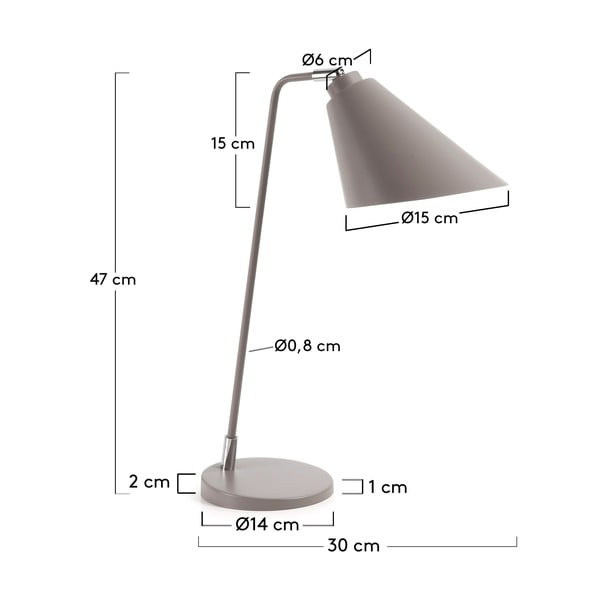 Szara lampa stołowa Kave Home Priti-image-4