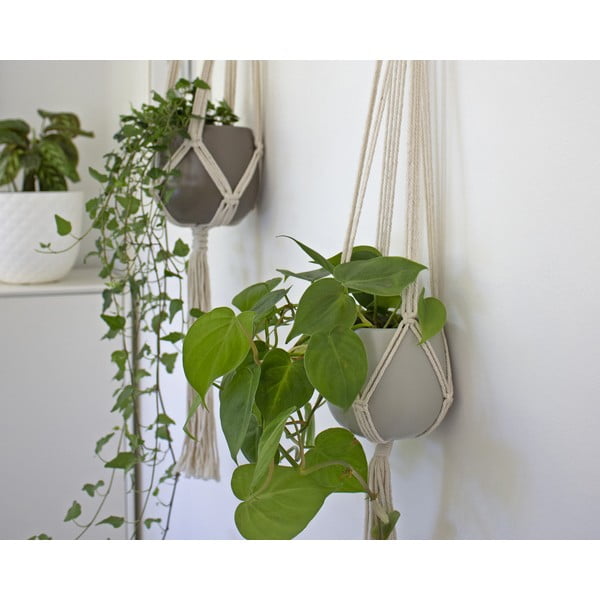 Tekstylny system do zawieszenia doniczki ø 13 cm (wysokość 100 cm) Macramé – Artevasi-image-1