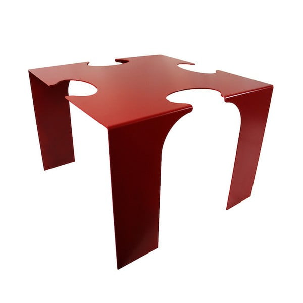 Czerwony stolik Caoscreo Puzzle In