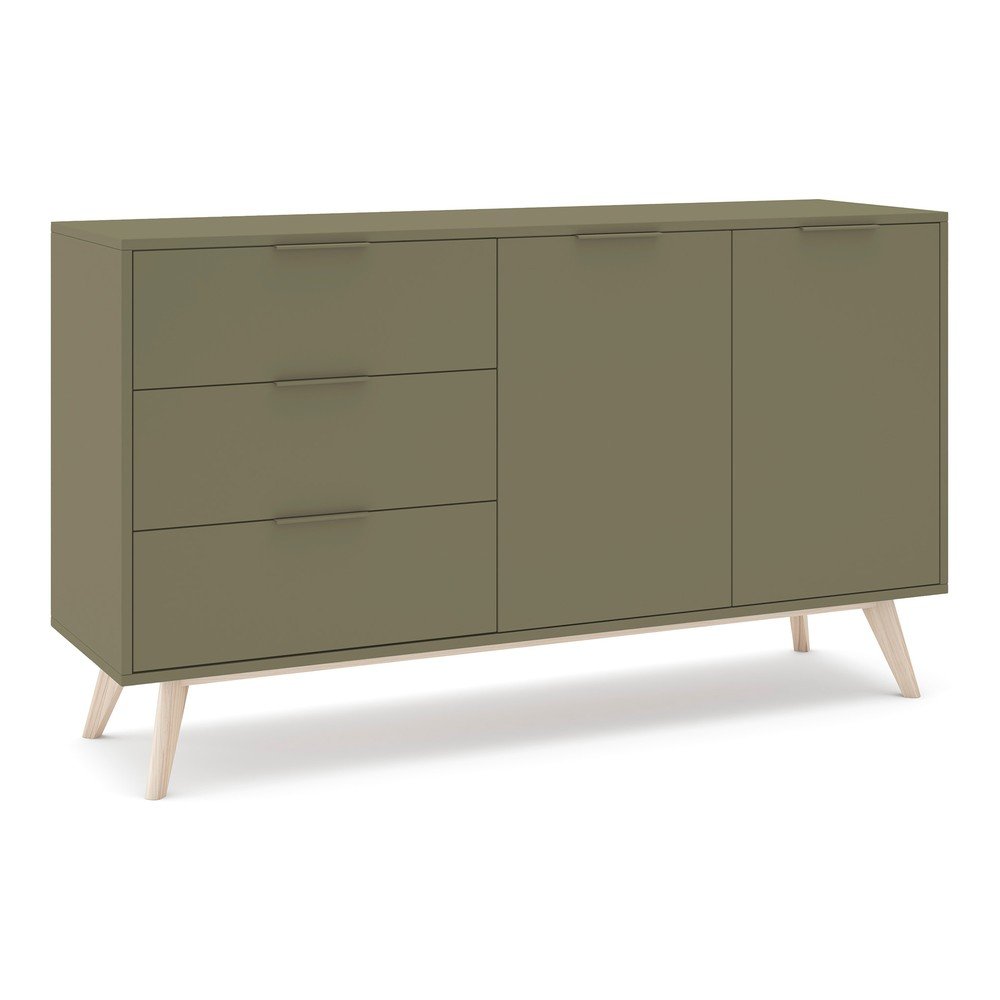 Zielona komoda z matowym wykończeniem 140x81x40 cm Campus – Marckeric