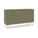Zielona komoda z matowym wykończeniem 140x81x40 cm Campus – Marckeric